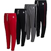 Body Glove Boys Sweatpants - 4 Pack Performance Tricot Boys Joggers with Drawstring Waist - Kids Soft Stretch Athletic Pants