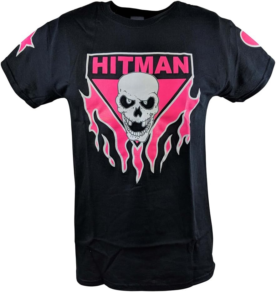 Bret Hart Ring Series Black Pink Skull Mens T-Shirt