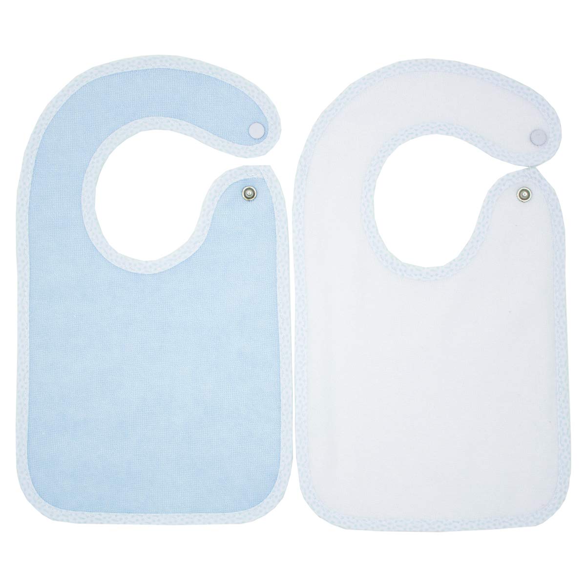 BabyCalin BBC201005 Lätzchen, Blau Weiss, 2er Set, Mehrfarbig, 2 Stück