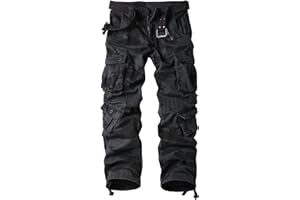 Men's Outdoor Casual Military Tactical Wild Combat Cargo Work Camo Pants with 8 Pockets