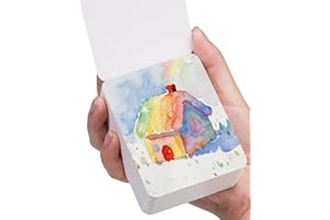 LIGHTWISH Mini carnet de croquis aquarelle 60 feuilles 6,6 x 8,4 cm Presse à chaud 300 g/m², mini livre de voyage aquarelle c