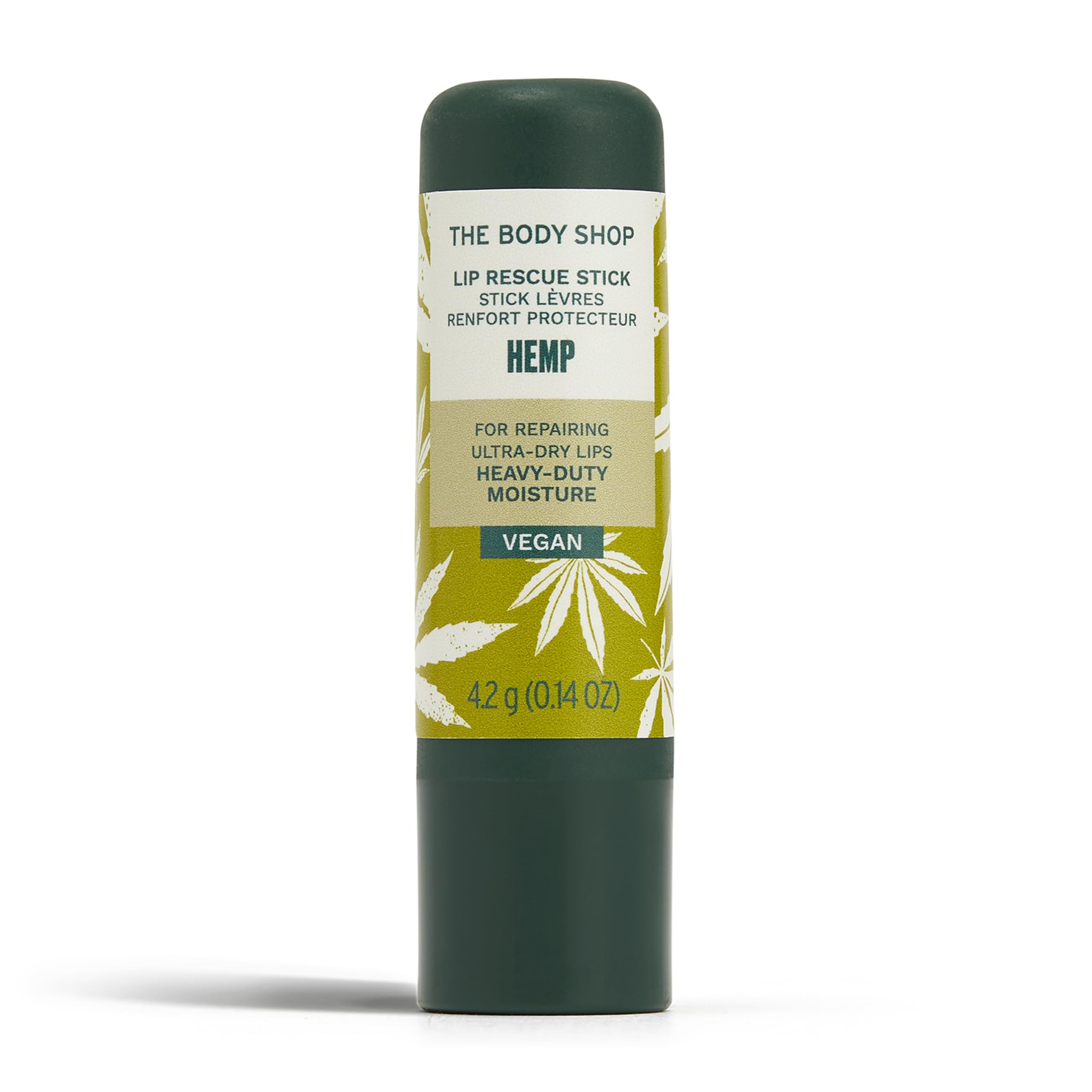 The Body Shop Hemp Lip Rescue Stick (1x 4.2g), Heavy-Duty Hydration for Dry Lips, Nourishing Lip Balm, Softening Stick for Ultra-Dry Lips, 24H Lip Moisturiser, 98% Natural-Origin Ingredients, Vegan