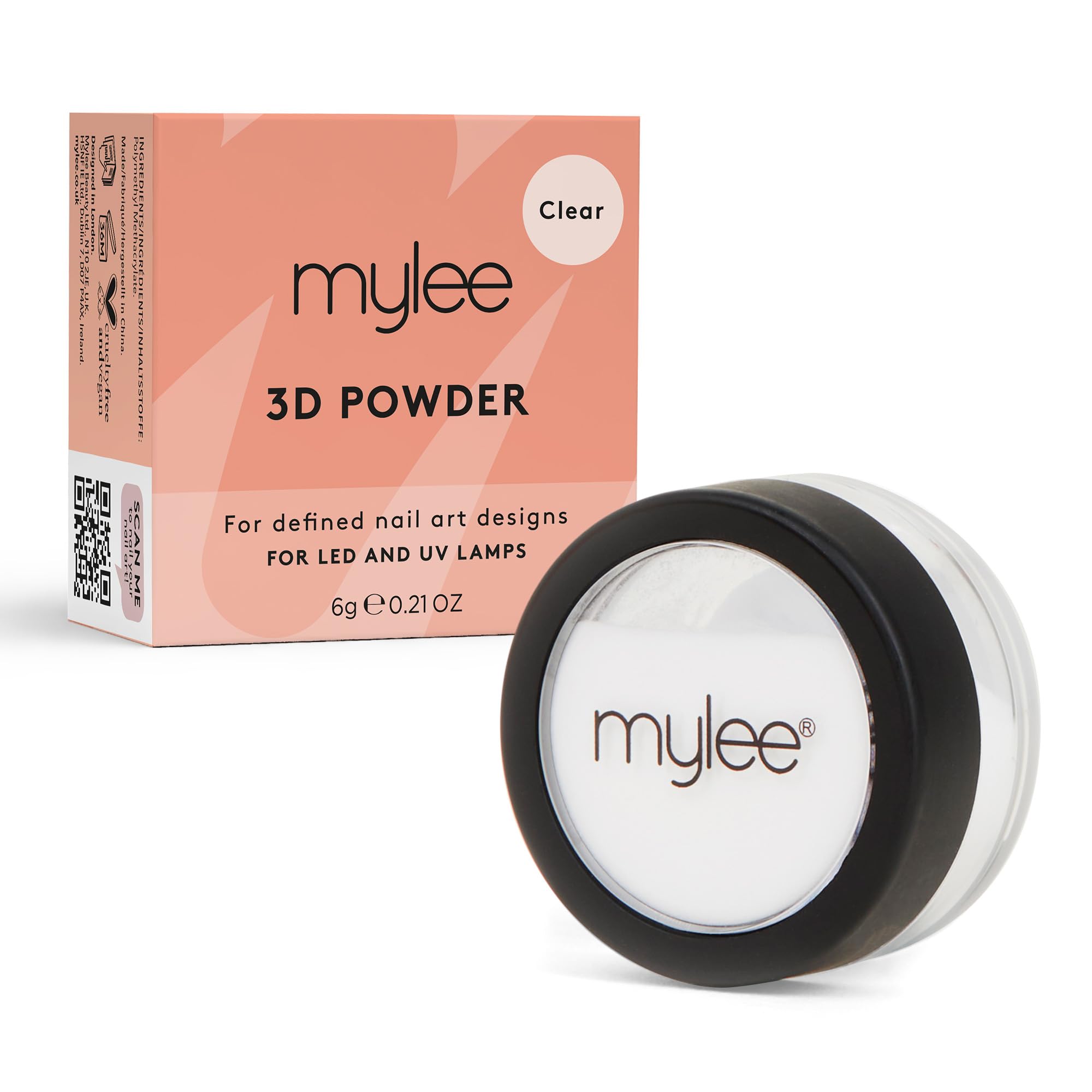 Mylee 3D Nail Art Powder - Professional, Salon-ready Manicure at Home, Quick & Easy 3D Nail Art, Artistic Nail Designs & Precision & Definition for Gel Manicures