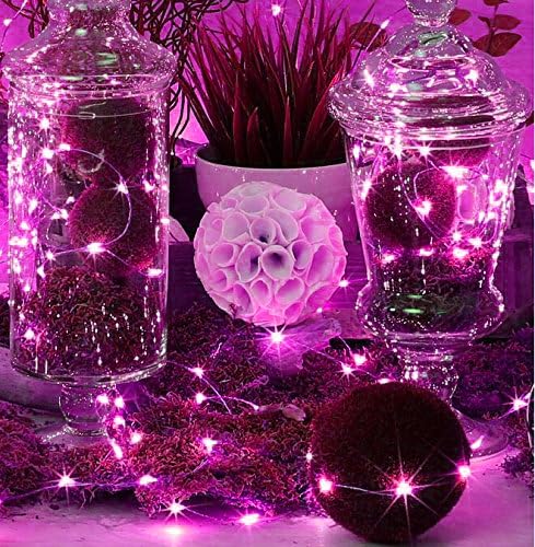 LED SopoTek 7ft 20 LEDS Pink Starry Lights Fairy Lights silver LED Lights Strings AA Battery Powered Ultra Thin String Wire(20 Leds Pink Battery not included)