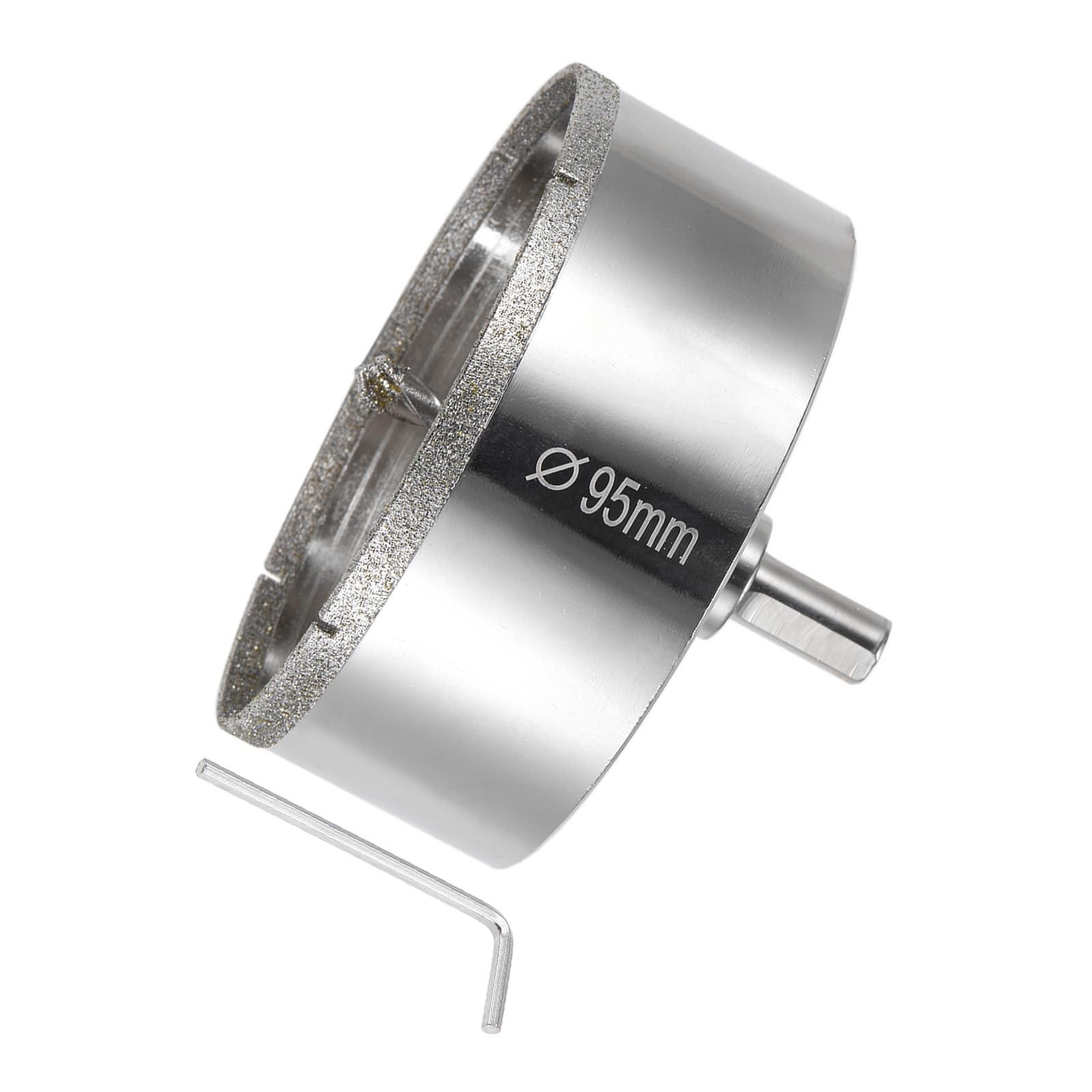 CoCud Diamond Hole Saws Drill Bits, 95mm / 3-3/4" Drilling Diameter, White Zinc Plated with Center Guide Drill Bit - (Applications: for Glass Ceramic Tiles Marble Stone)