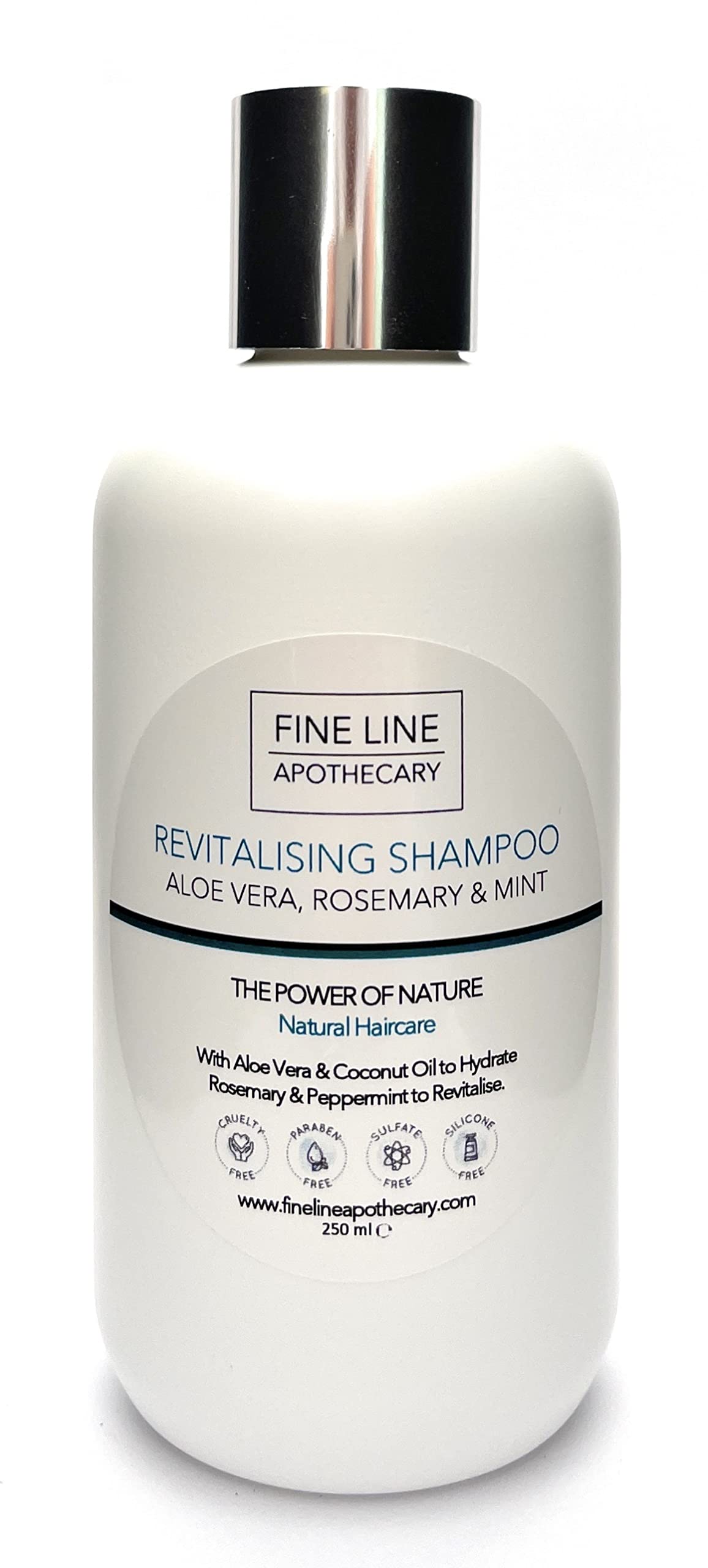 Fine Line Apothecary Revitalising Scalp Shampoo – 99% Natural-Origin – With Aloe Vera, Rosemary & Mint – pH 5.5 Balanced for Sensitive Skin – Sulfate & Paraben Free – 250ml