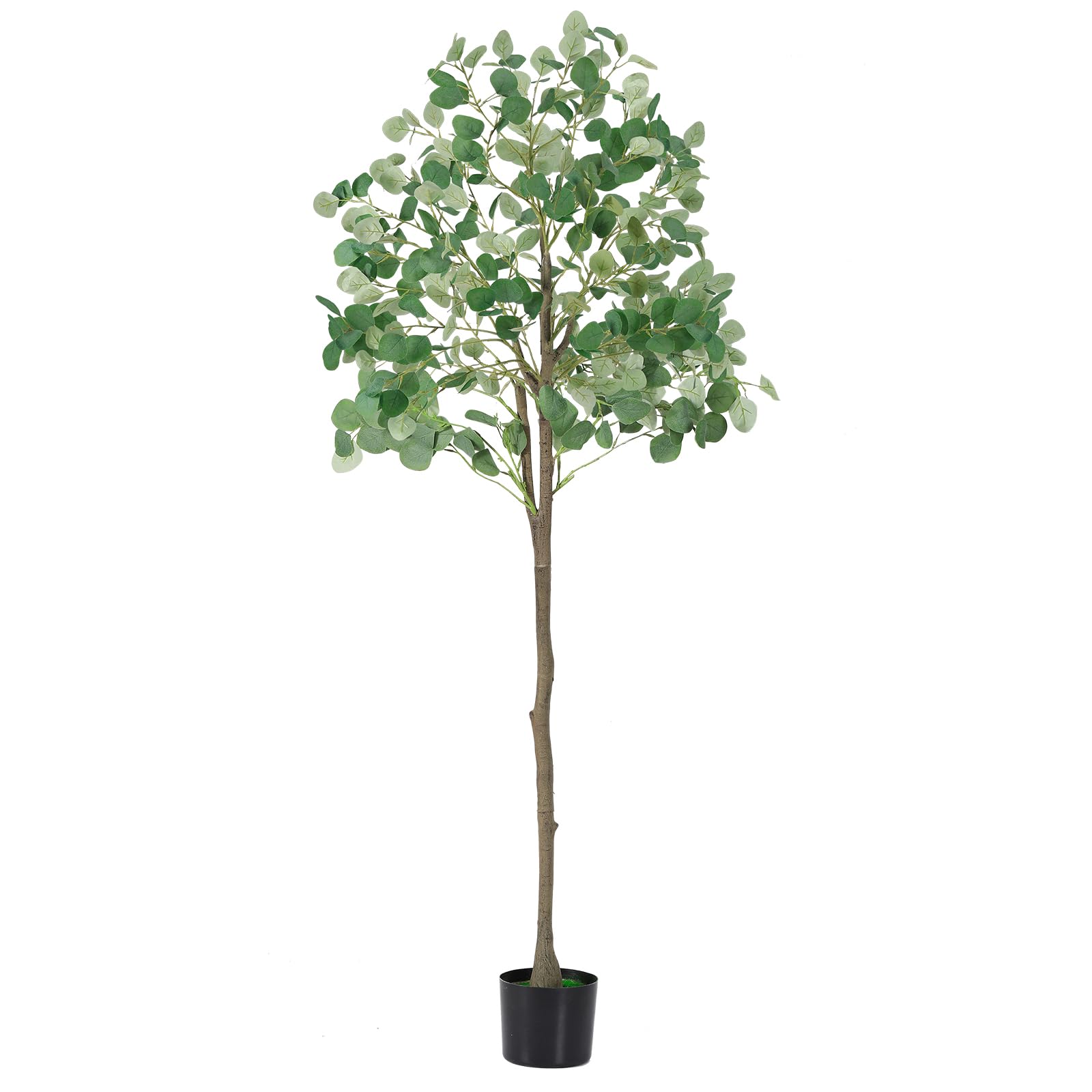 Photo 1 of ***MISSING PARTS***
6ft Artificial Eucalyptus Tree, Realistic Faux Potted Plant with Plastic Nursery Pot, No Maintenance Indoor Decor for Home Office Living Room Floor Plant