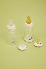 BIBS Plastic Baby Bottle 270 ml 2-Pack Natural Rubber Latex Teat Blush view 5