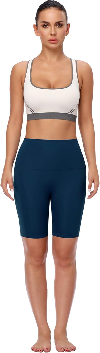 Cadmus Women's High Waist Workout Yoga Shorts Two Side Pocket: Clothing