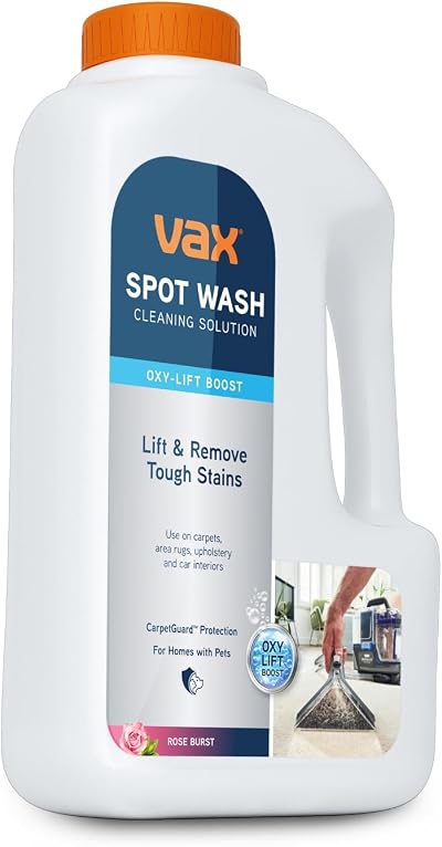 Vax SpotWash Oxy-Lift 1.5L Stain Remover Upholstery Carpet Shampoo Rose Burst