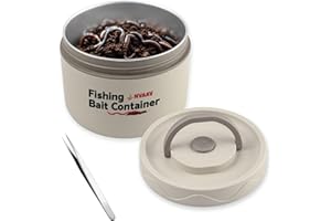NVAAV Insulated Live Bait Container, Stainless Steel Live Bait Storage, Worm Bait Holder, Bait Storage Nightcrawler Box, Bait Bucket to Keep Bait Fresh and Alive (1PC-0.6L)