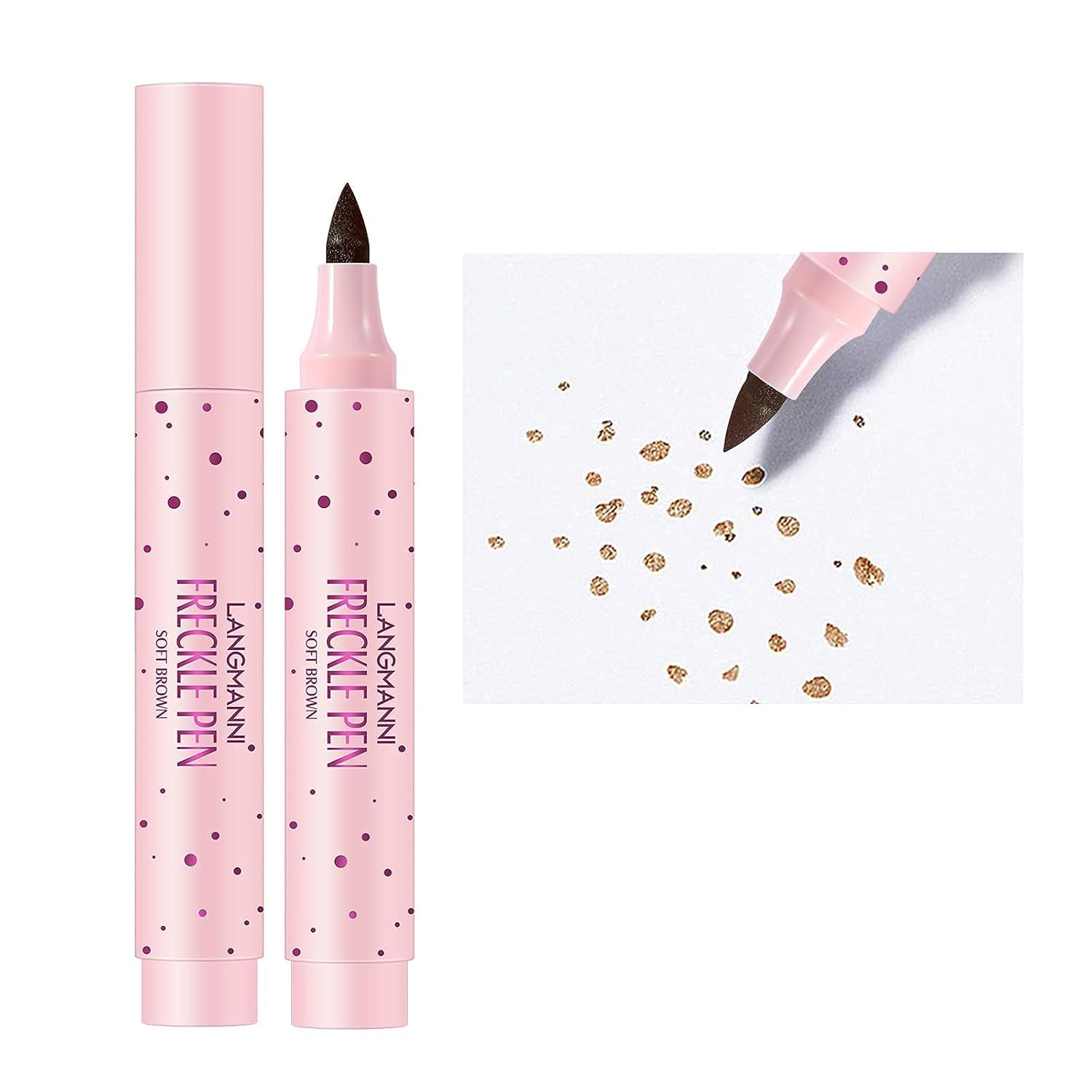 Light Brown Freckle Pen, Natural Lifelike Freckle Makeup Pen Magic Freckle Color,Waterproof Longlasting Soft Dot Sopt Pen for Natural Effortless Sunkissed Makeup