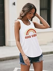 AUTOMET Womens Loose Fit Casual Flowy Tank Tops
