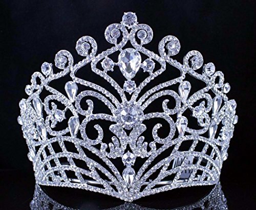 Janefashions Lush Clear Austrian Crystal Rhinestone Tiara Crown Bridal Prom Pageant T11884