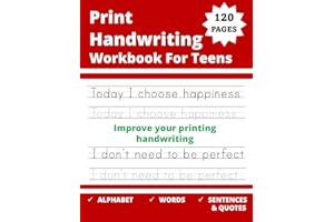 Print Handwriting Workbook For Teens: writing practice workbook for young adults and teens . Improve your printing handwritin