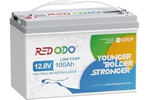 Redodo 12.8V 100AH LiFePO4 Battery with Low Temperature Cutoff Protection, Deep Cycle Group 31 Lithium Battery Built in Upgraded 100A BMS, Ideal for Trolling Motor, RV, Solar and Off Grid