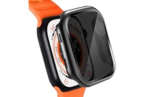 KUYUBMINYR 2 Pack Privacy Case for Apple Watch Screen Protector, Anti-Spy Tempered Glass Film Apple Watch Cover Hard PC Case Bumper for iWatch Series 3 2 1 - Black/Black 42mm