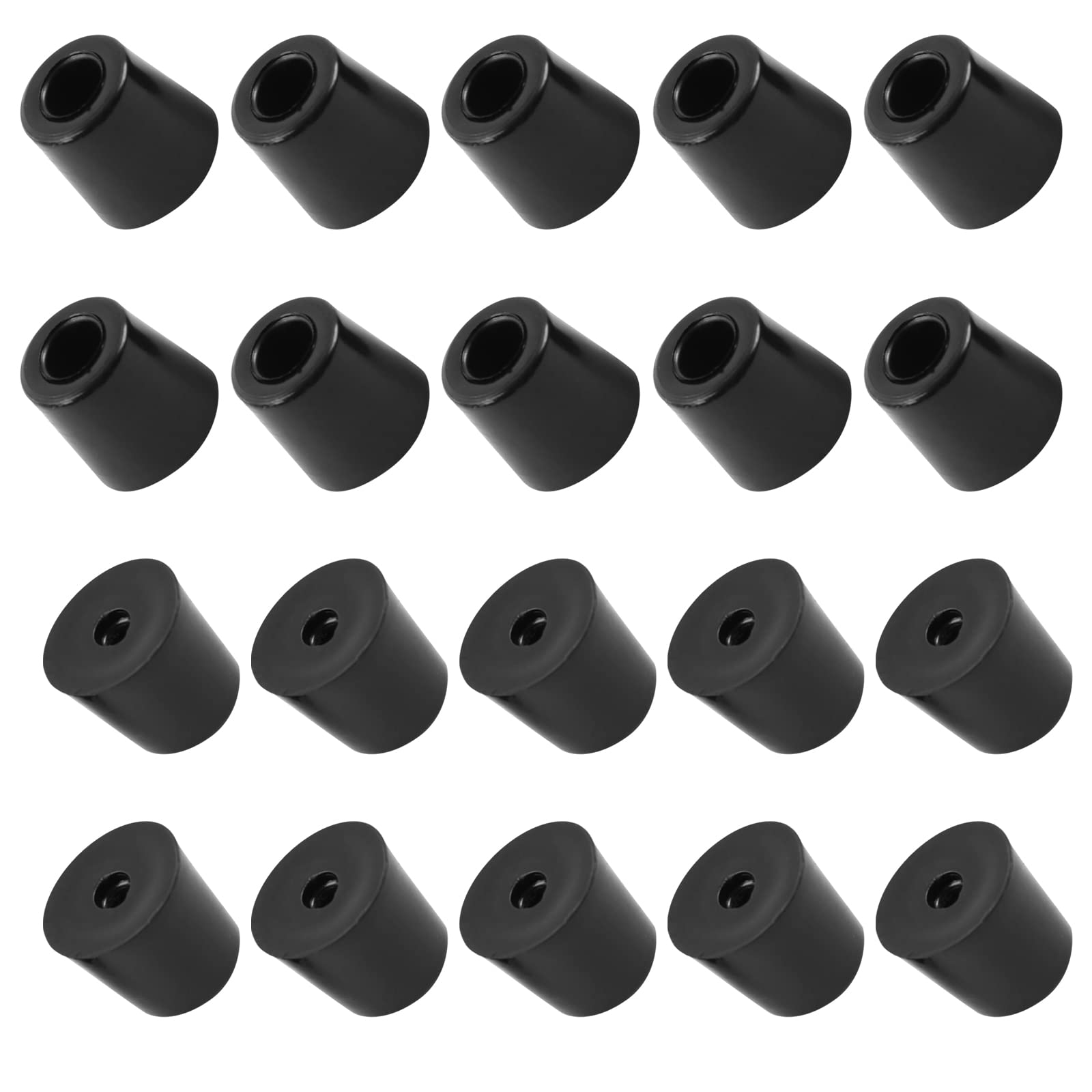 METALLIXITY Rubber Bumper Feet (33x33mm/1.3"x1.3") 20Pcs, Round Leg Pads Floor Protectors - for Home Tables Chairs Cutting Board, Black