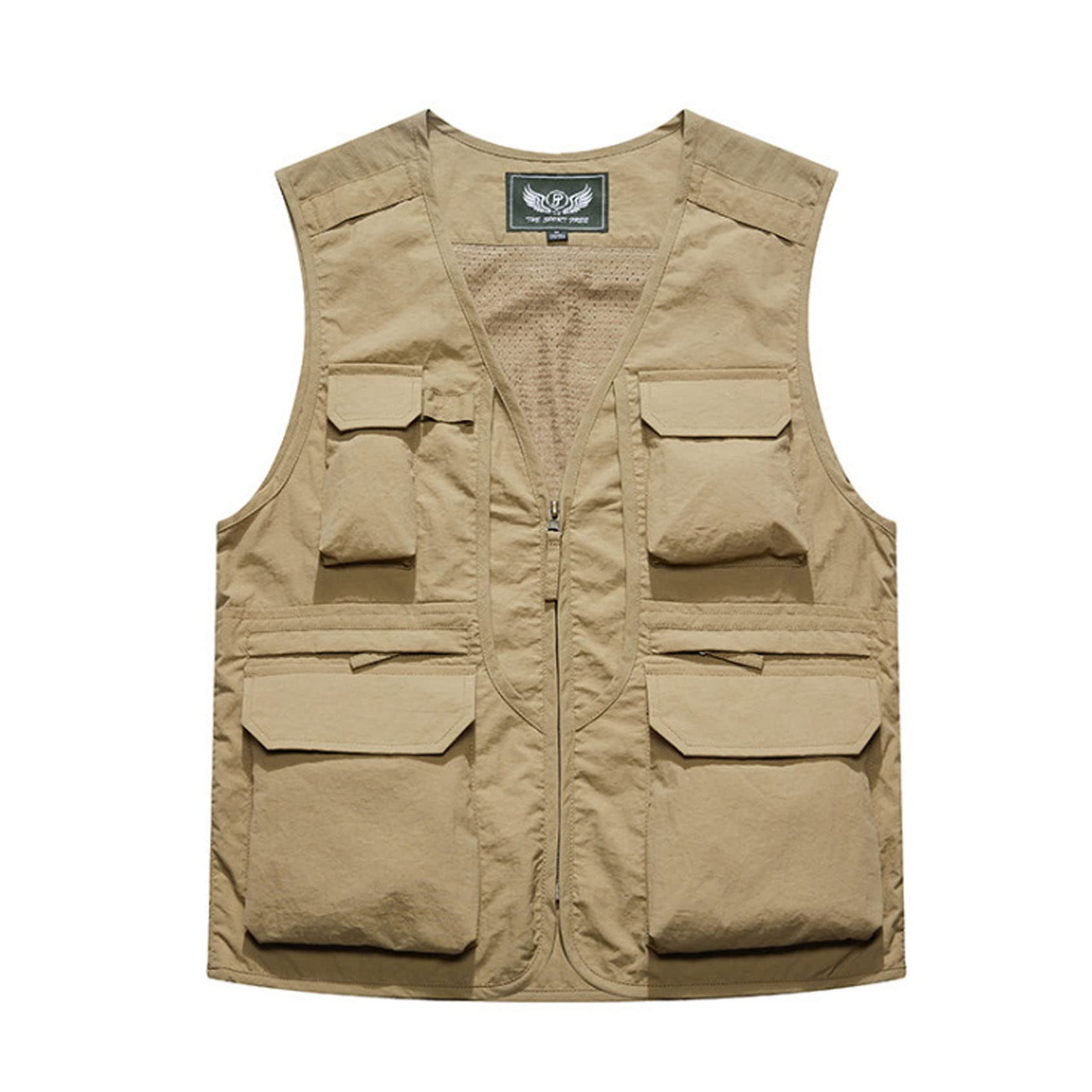 Perbai Men's Black Utility Fishing Vest Outdoor Summer Lightweight Work Photo Safari Cargo Vest