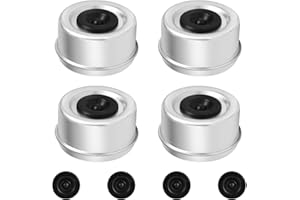 HIYALOT 4PCS 2.72" Trailer Hub Cap, Wheel Bearing Caps for Trailers Axle Dust Cap with 8 Rubber Plugs Trailer Bearing Dust Cap for Ez Lube Axle Grease Cap 7000 to 8000 Pound