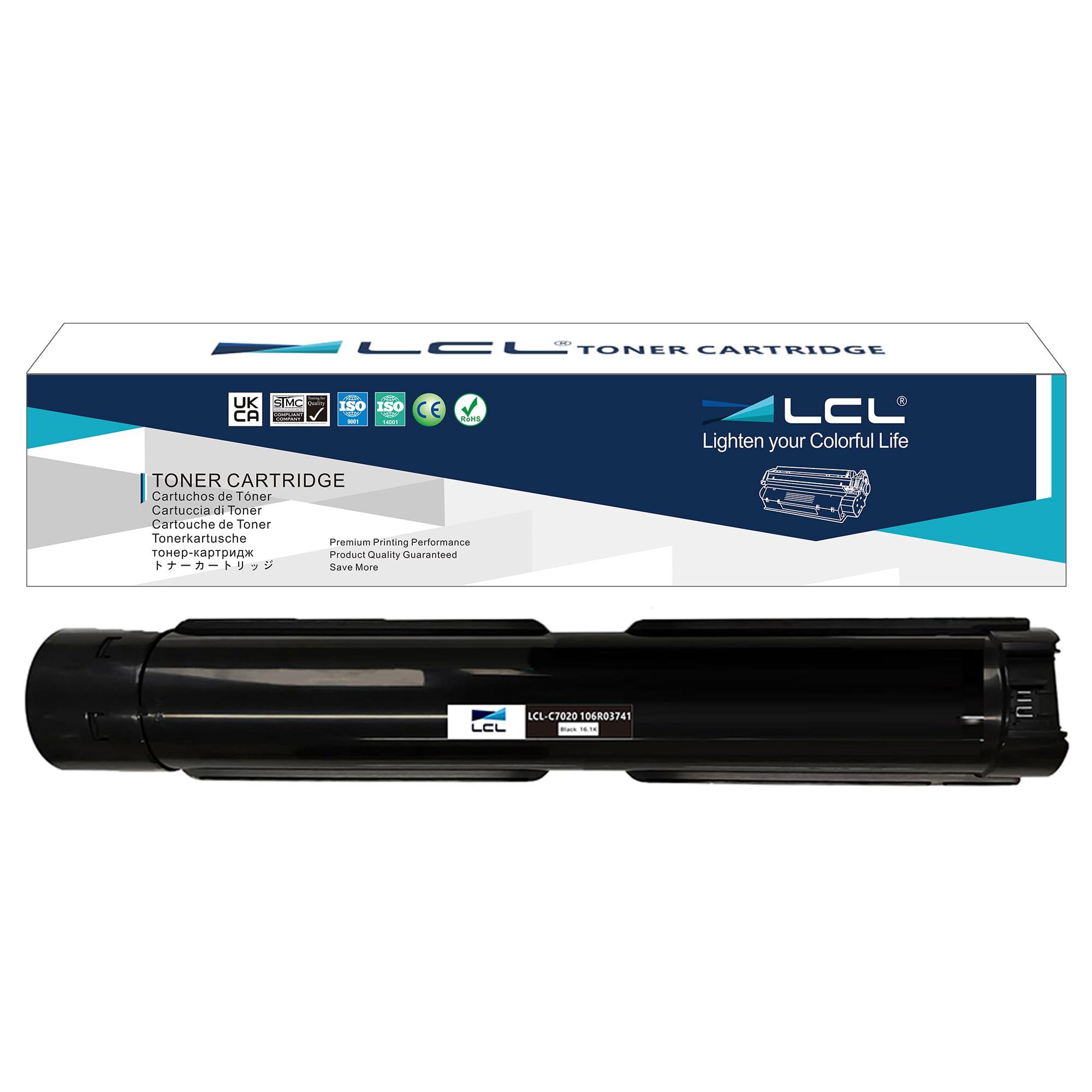 LCL Compatible Toner Cartridge Versalink for Xerox Versalink C7020 C7025 C7030 106R03741 Replacement for Xerox Versalink C7020 C7025 C7030 (1PK Black)