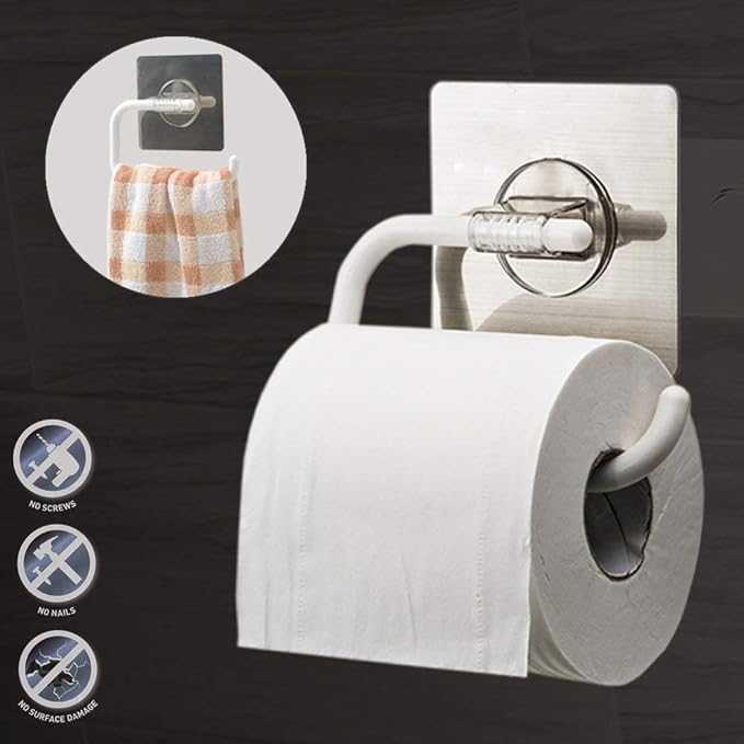 Getko With Device Wall Mounted Napkin Holder SelfAdhesive Bathroom
