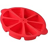 SHEbaking Scone Pan Silicone Triangle Cake Mold for Baking Nonstick Cornbread Pan 8 Cavity Pie Silicone Mold Perfect for Brownies, Muffin, Cupcake, Soap, polenta, or biscuits (Red)