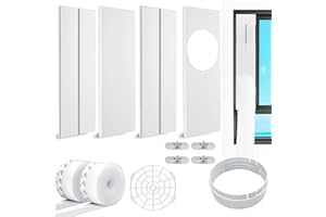 NWESTUN Portable Air Conditioner Window Kit, 2024 New Upgrade Portable AC Kit with 2Pack 3m Window Seal, Adjustable Sliding AC Window Vent Kit for Exhaust Hose with 5.9"/15cm Diameter