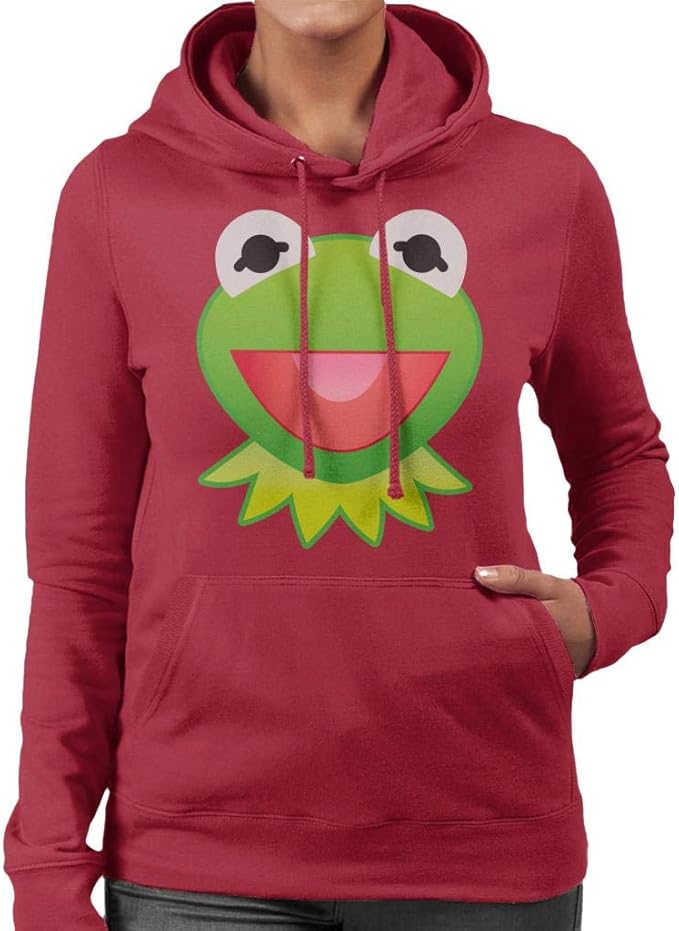 Felpa Disney The Muppets Kermit Character Head Women's Hooded Amazon