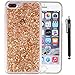 iPhone 8 Plus Case, iPhone 7 Plus Case, iYCK Bling Glitter Sparkle [Gold Foil Embedded] Flexible Soft Rubber Gel TPU Protective Case Cover for iPhone 7 Plus/iPhone 8 Plus 5.5inch - Champagne Gold