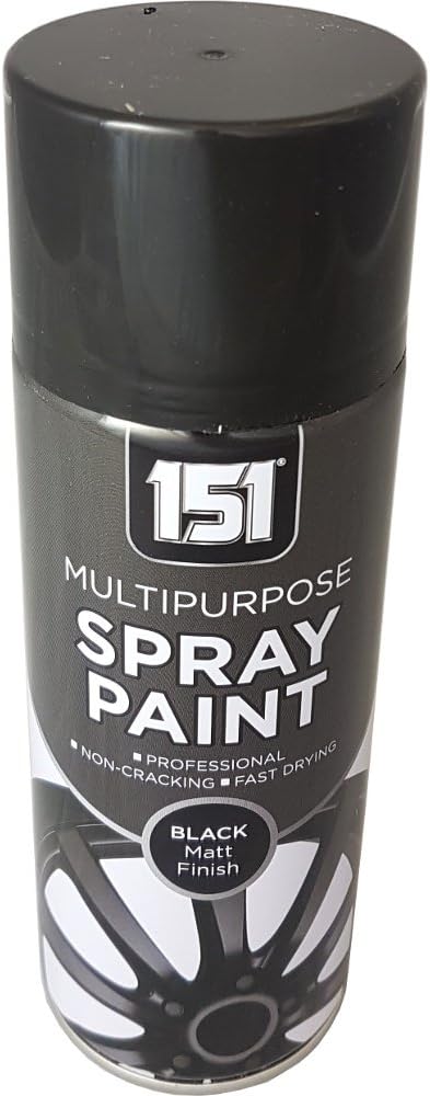 151 Multi Purpose Spray Paint 400ml Black Matt - Fast Drying Wood Metal Plastic