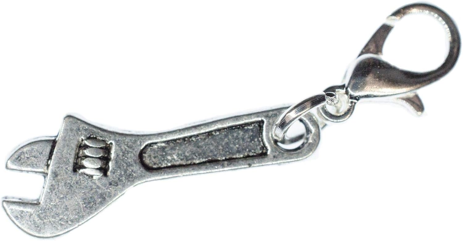 Miniblings Wrench Spanner Charm Pendant Tool ADJustable Tools Workshop, Silver, 24mm