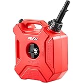 VEVOR Fuel Container, 1.3 Gallon, Gas Can with Spout and Lockable Bracket, 15 L/min Max Flow Rate, Secure & Leak-Proof, Porta