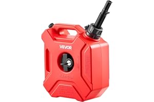 VEVOR Fuel Container, 1.3 Gallon, Gas Can with Spout and Lockable Bracket, 15 L/min Max Flow Rate, Secure & Leak-Proof, Porta