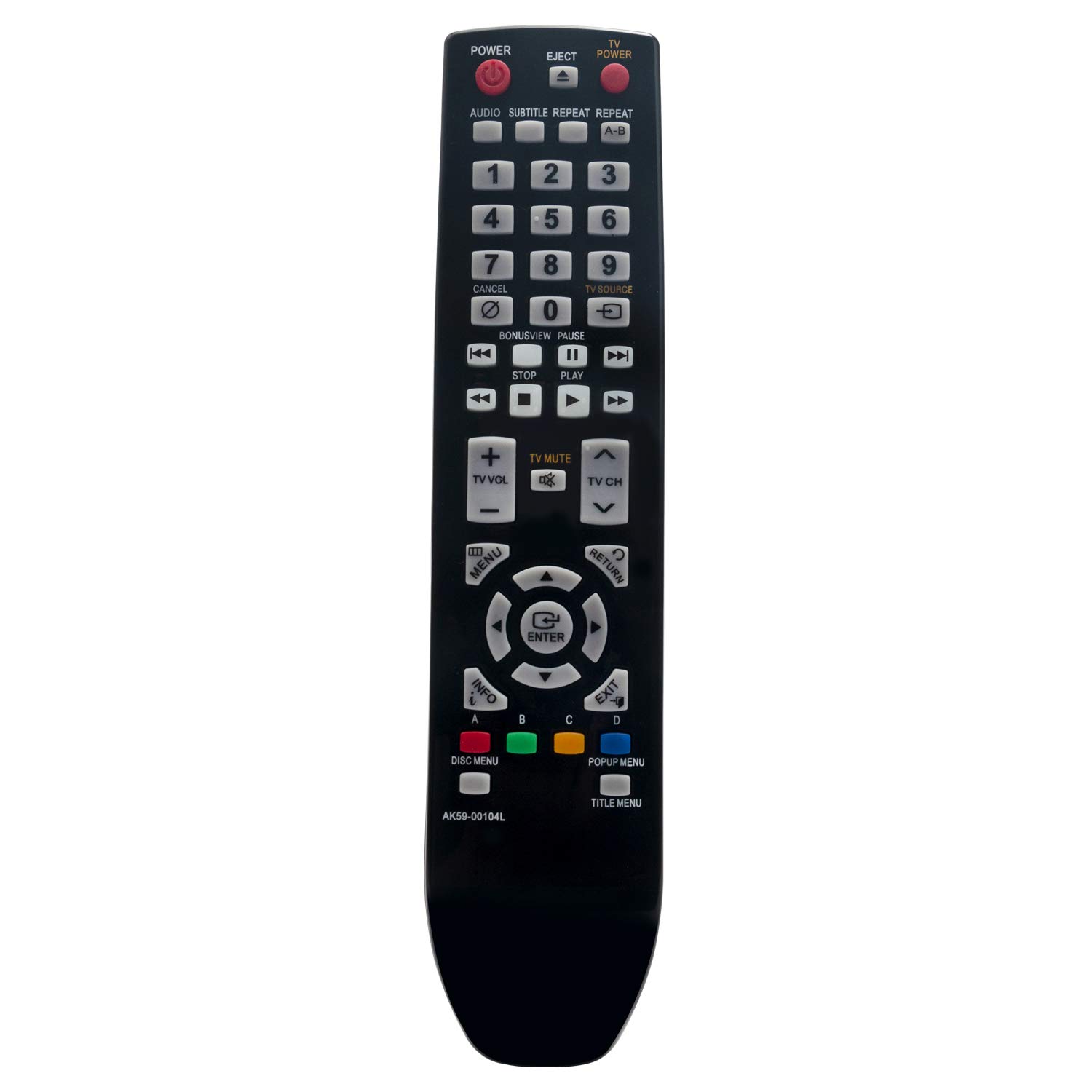 AK59-00104L Replace Remote Control - VINABTY AK59 00104L Remote Replacement for Samsung AK5900104L BLU-RAY DVD Remote Controller BDP4600 BD-P4600/XAA