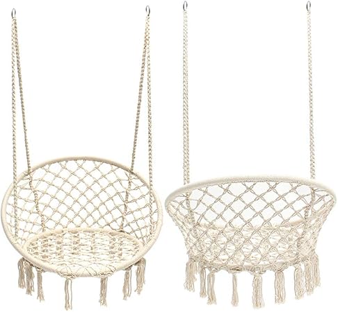 Taisheng - Hamaca Redonda Portátil con Cuerda para Colgar macramé