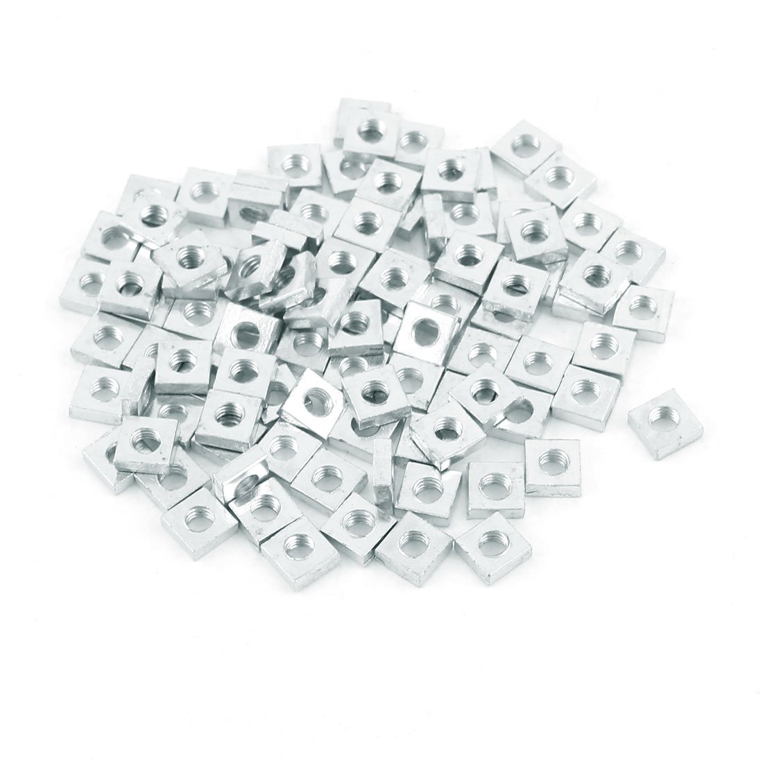 sourcing map 100PCS M3 5.4 x 5.4 x 2mm Stainless Steel Square Machine Screw Nuts Fastener