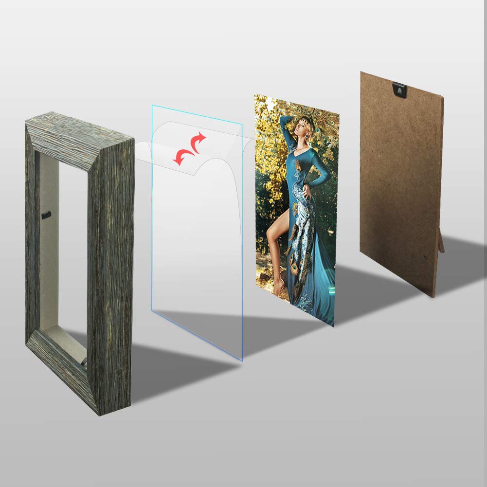 Wskderliner 2er Set 9 x 14 cm (3.5x5.5 Inch) Bilderrahmen Shabby chic Vintage Barock antik Landhausstil Nostalgie Aufsteller Portraitrahmen Fotorahmen Einzelrahmen Creamy-White and Gray