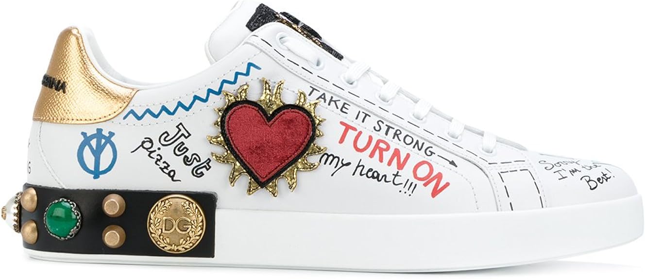 Amazon ドルチェ ガッバーナ カスタマイズされた スニーカー Customised Low Top Sneakers 並行輸入品 Easyzicgu Dolce Gabbana ドルチェ ガッバーナ スニーカー