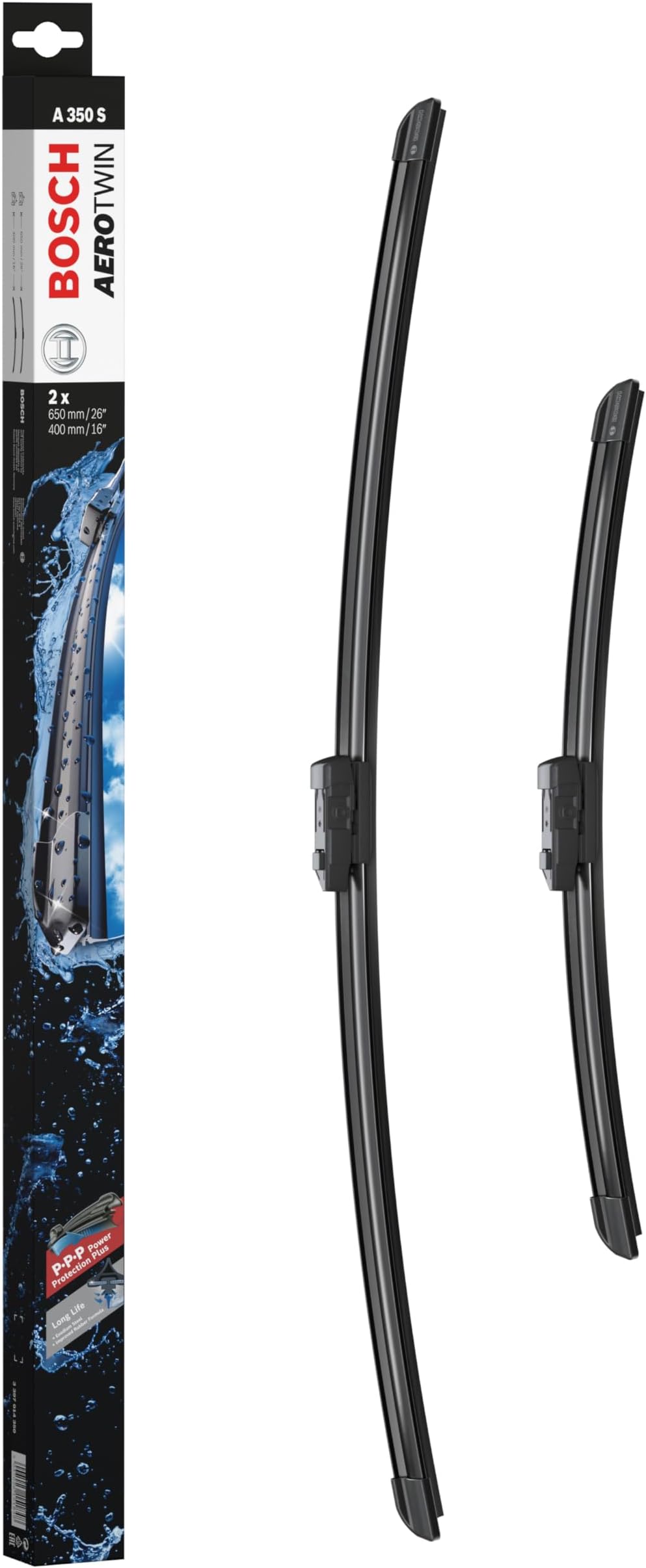 Bosch Aerotwin A 350 S Front Windscreen Wiper Blades 650mm/400mm Set of 2