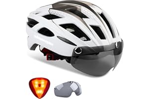 Shinmax Bike Helmet, CPSC/CPC Bike Helmet for Adult Men Women with Magnetic Goggles&Led Back Light Cycling Helmet Adjustable SM-T69