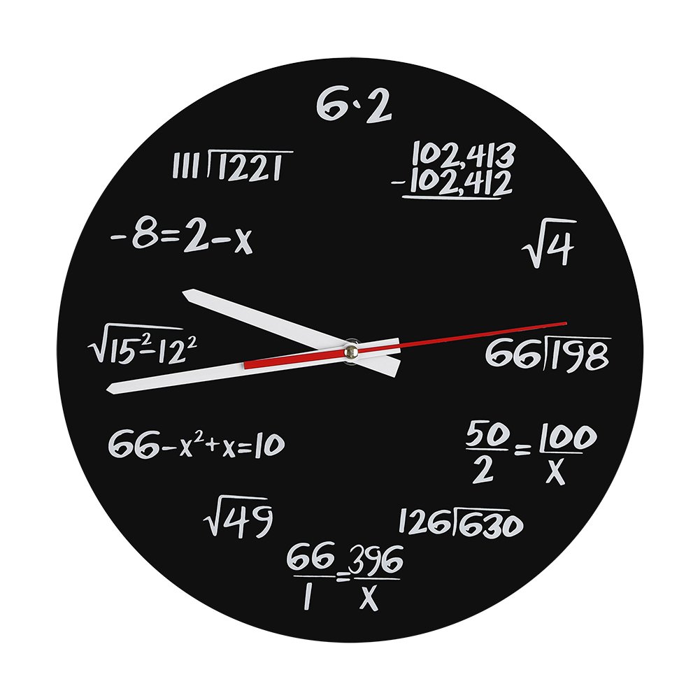 Acrylic Wall Clock, Funny Mathematical Equations Modern Decoration, Classroom Gift, Analog Display, Brain Exercise Clock for Office, Study Room, Living Room, Girls Bedroom