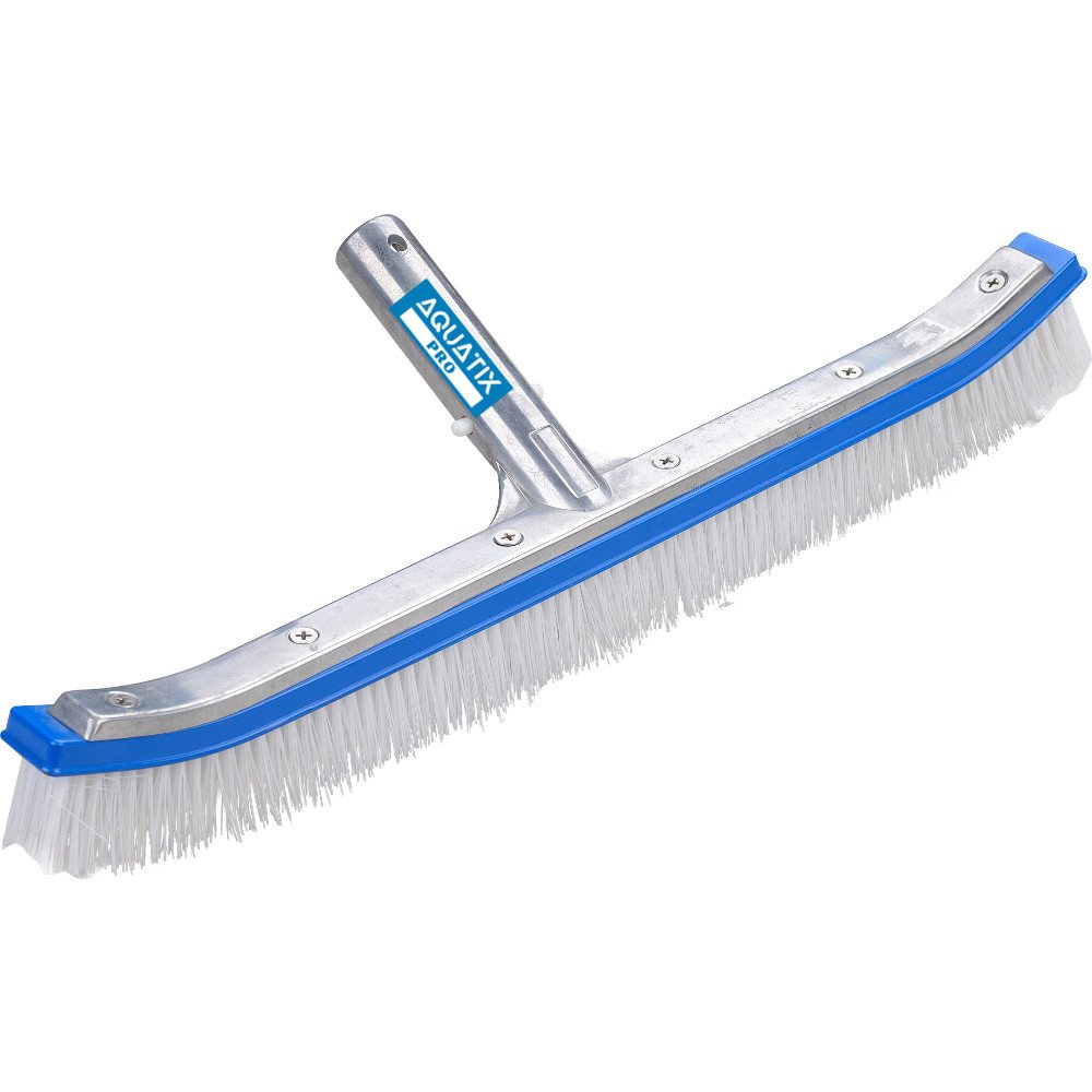 Aquatix Pro Pool Brush Head Premium 18" Aluminium Swimming Pool Cleaning Brush with EZ Clips, These Heavy Duty Brushes Cleans Walls, Tiles and Floors Effortlessly, Sleek Design & Strong Bristles