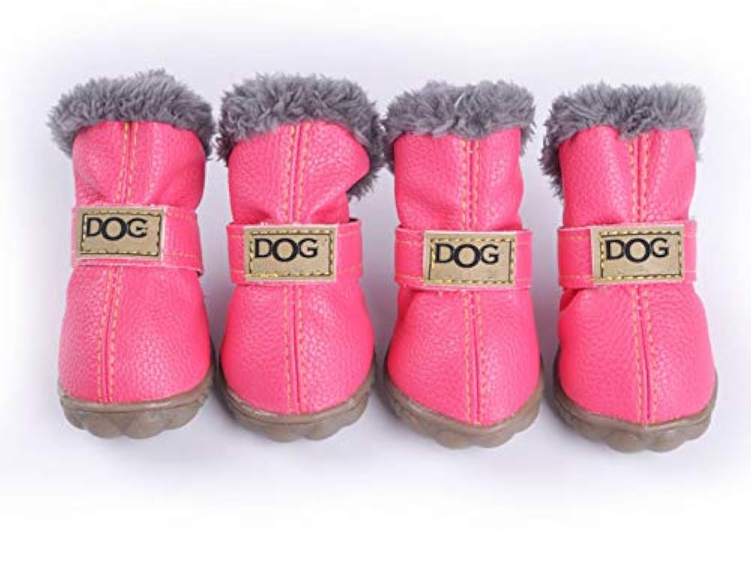 PIHAPPY Colorful Warm Winter Little Pet Dog Boots Skidproof Soft Snowman Anti-Slip Sole Paw Protectors Small Puppy Shoes 4PCS (XL, Pink)