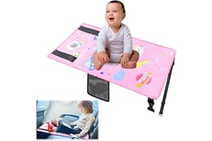 Toddler Airplane Bed，Abnaok Airplane Seat Extender for Kids, Portable Toddler Travel Plane Bed, Toddler Airplane Travel Essentials，Airplane Footrest Flight Must Haves for Kids Baby (Pink)