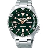 Amazon Com Seiko Men S Snkm97 Analog Green Dial Automatic Silver Stainless Steel Watch Watches