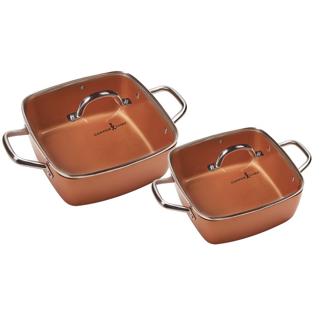 Copper Chef 8" /11" Deep Dish Pan 4 Pc Set eBay