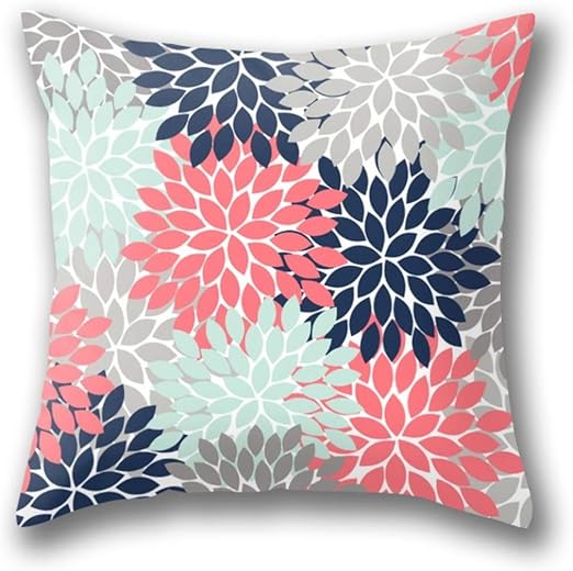 Amazon Com Gardear Flower Burst Petals Floral Pattern Navy Coral