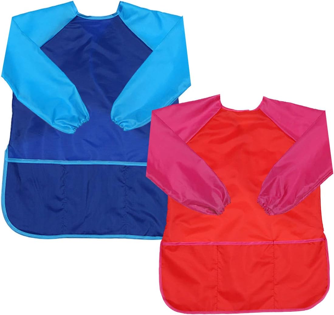 NSNSWA Kids Art Smocks Children Waterproof Artist Painting Aprons Long