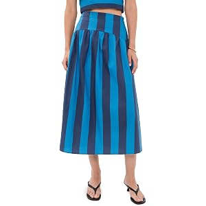 English Factory Women's Striped Midi Skirt